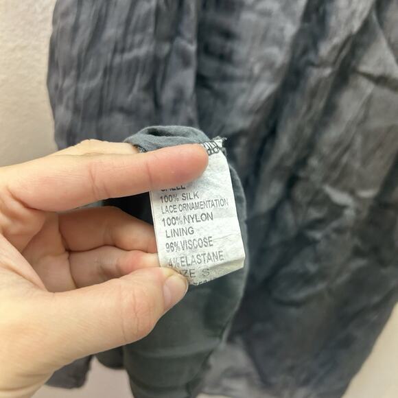 Carla Conti Silk Embroidered Tunic Sheath Dress Mini SZ S Fairy Whimsigoth Lace - Picture 9 of 9